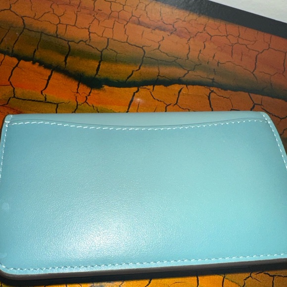 Coach Essential Slim Card Case in Aquamarine Blue - Picture 6 of 8